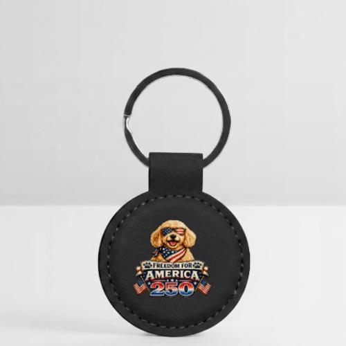 Freedom For America 250 Patriotic Goldendoodle - Round Shaped Keychain