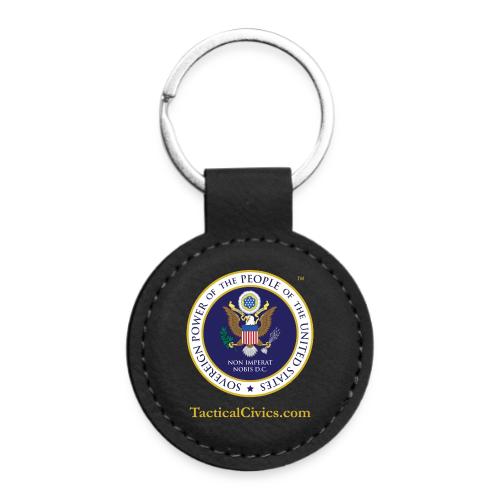 The Peoples Seal w gold url - Round Shaped Keychain