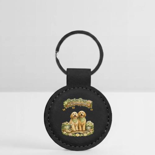 Garden Days & Goldendoodles Cozy Dog Lovers Design - Round Shaped Keychain