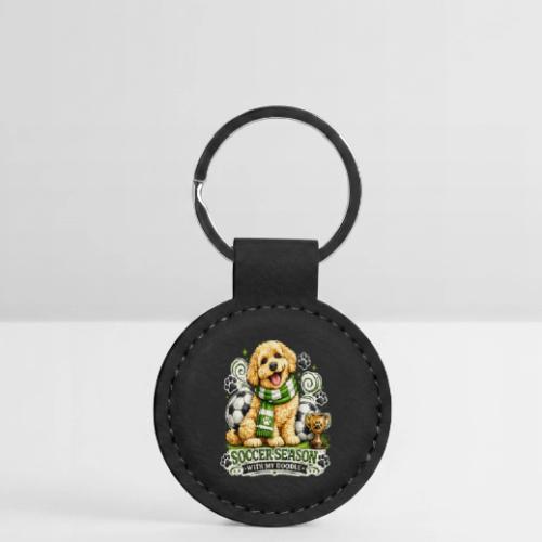 Soccer Season With My Doodle Goldendoodle Dog - Round Shaped Keychain