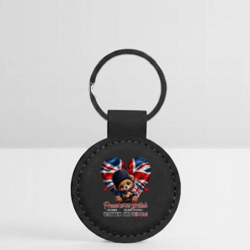 Proud to Be British Teddy Bear UK Patriot Gift - Round Shaped Keychain