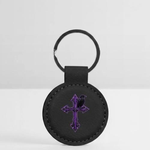 Gothix Raven Cross - Round Shaped Keychain