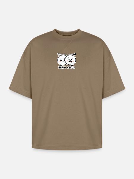 My Last Two Brain Cells - Oversized Unisex Short Sleeve Sweatshirt - light brown