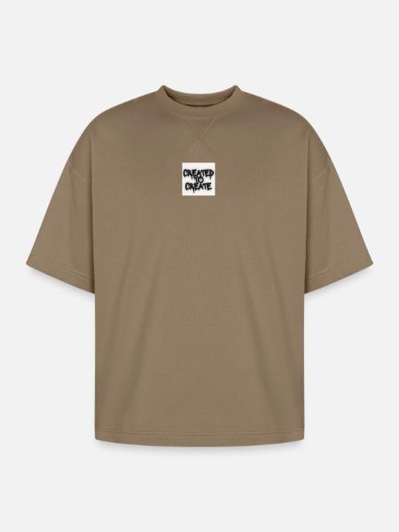Created to Create - Oversized Unisex Short Sleeve Sweatshirt - light brown