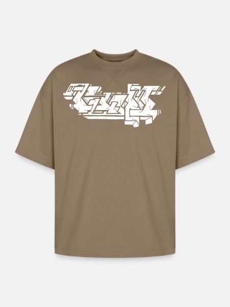 Graffiti Piece - White - Oversized Unisex Short Sleeve Sweatshirt - light brown