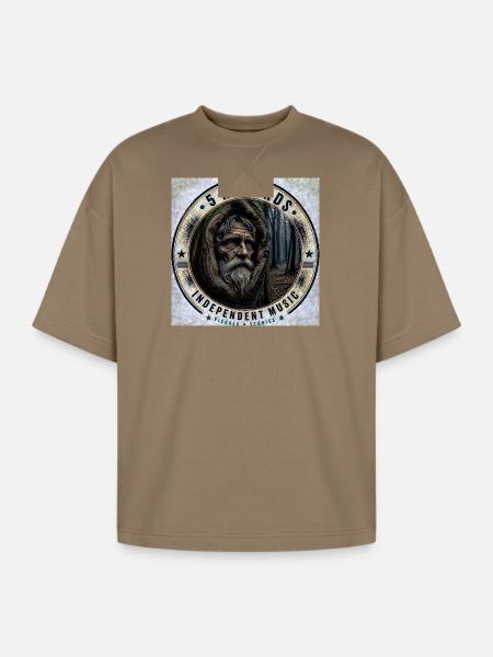 Forest Hermit Indie Badge - Oversized Unisex Short Sleeve Sweatshirt - light brown