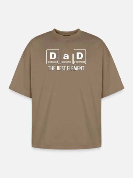 Dad The Best Element - Oversized Unisex Short Sleeve Sweatshirt - light brown