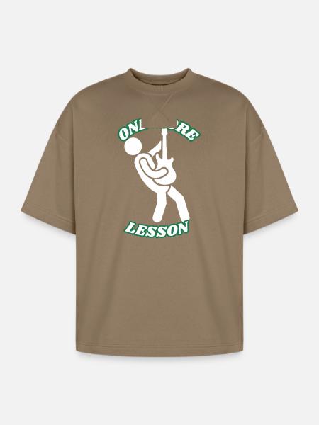 One_More_Lesson_-1- - Oversized Unisex Short Sleeve Sweatshirt - light brown