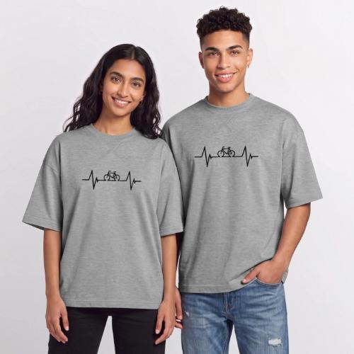 Bicycle Hearbeat - Oversized Unisex Short Sleeve Sweatshirt