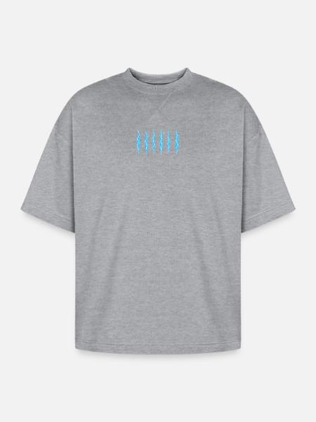 Azure Lightning Strikes Pattern - Oversized Unisex Short Sleeve Sweatshirt - heather gray