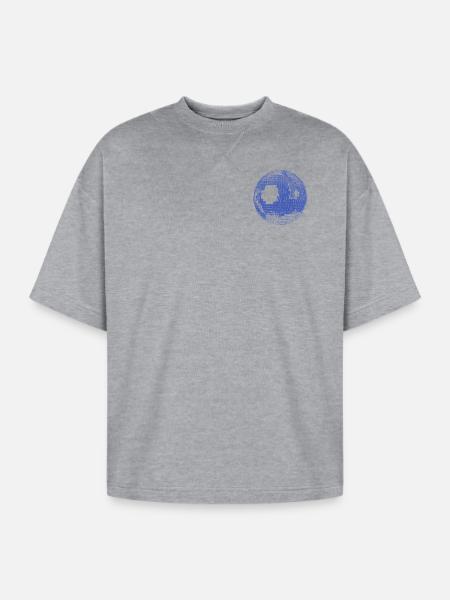 Retro Disco Ball - Oversized Unisex Short Sleeve Sweatshirt - heather gray