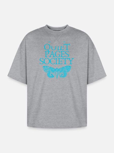 Quiet Pages Butterfly mornings - Oversized Unisex Short Sleeve Sweatshirt - heather gray