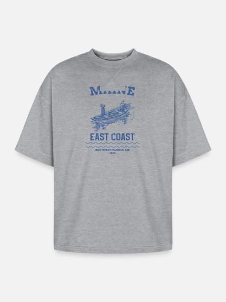 east_coast_boothbay - Oversized Unisex Short Sleeve Sweatshirt - heather gray