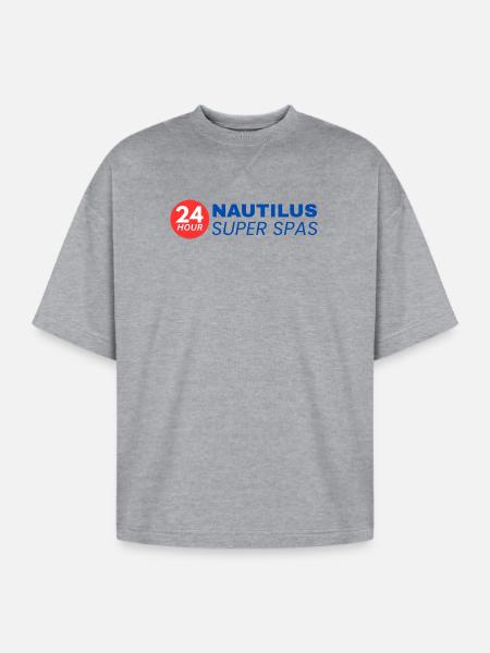 24-Hour Nautilus Super Spas - Vintage 1970s - Oversized Unisex Short Sleeve Sweatshirt - heather gray