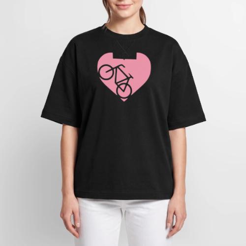heart_bicycle_cutout - Oversized Unisex Short Sleeve Sweatshirt
