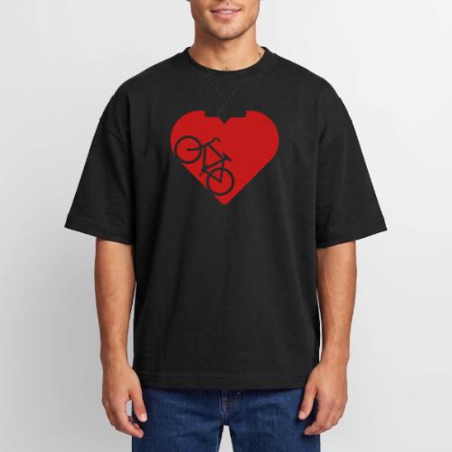 Bike in heart - Oversized Unisex Short Sleeve Sweatshirt