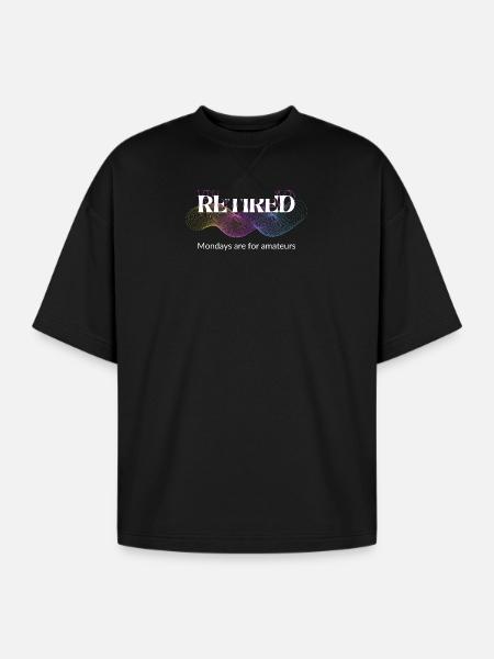 Unique Retirement Gift - Oversized Unisex Short Sleeve Sweatshirt - black