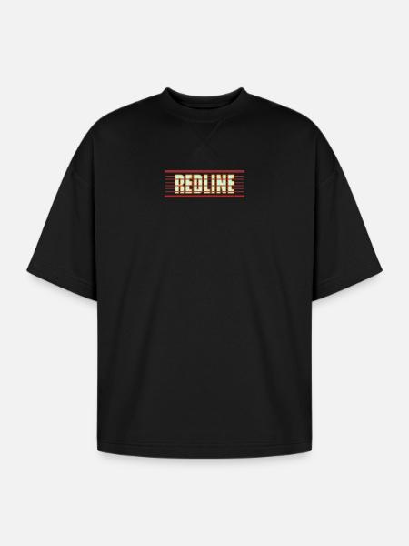 Redline Retro Neon - Oversized Unisex Short Sleeve Sweatshirt - black