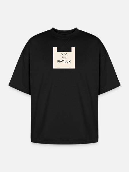 Fiat Lux Sun Emblem - Oversized Unisex Short Sleeve Sweatshirt - black