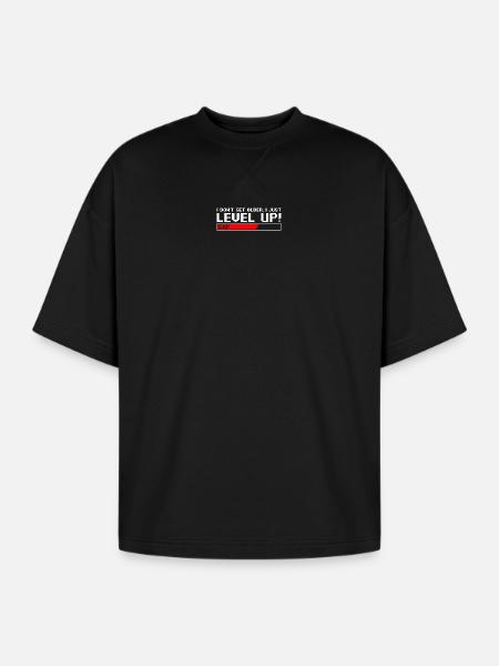 Level up - Oversized Unisex Short Sleeve Sweatshirt - black