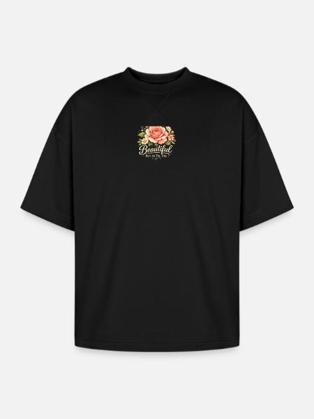 Unique Touch - Oversized Unisex Short Sleeve Sweatshirt - black