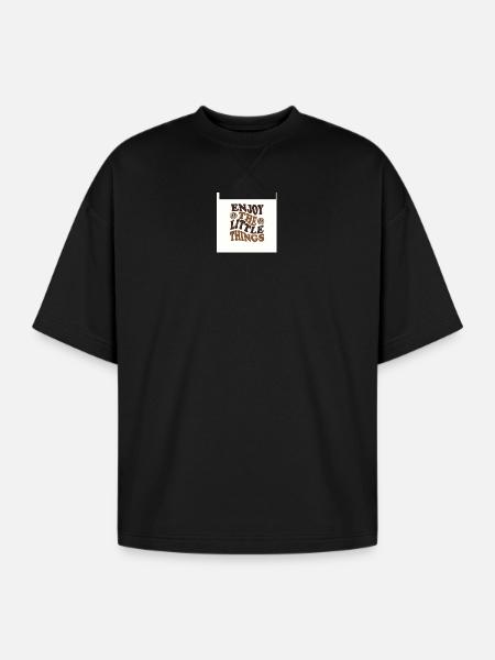 Enjoy The Little Things Retro - Oversized Unisex Short Sleeve Sweatshirt - black