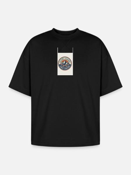 Alpine Legends Crest - Oversized Unisex Short Sleeve Sweatshirt - black