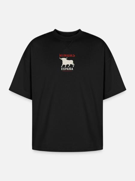 No Te Rindas Espana Bull - Oversized Unisex Short Sleeve Sweatshirt - black