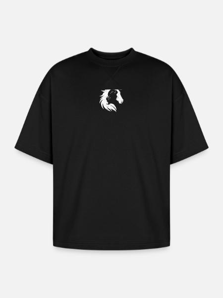 Silhouette Stallion Portrait - Oversized Unisex Short Sleeve Sweatshirt - black