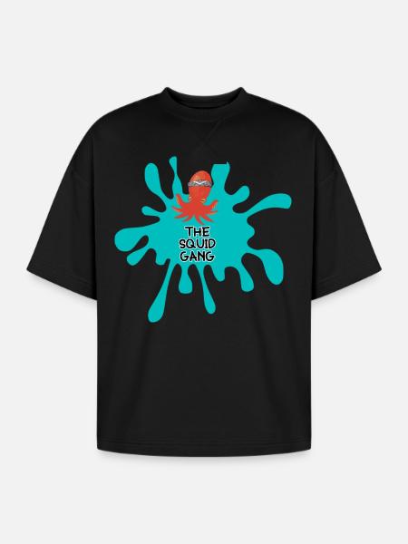 SquidGang merch - Oversized Unisex Short Sleeve Sweatshirt - black