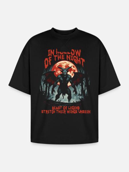 Jersey Devil Creature Mythological Creatures - Oversized Unisex Short Sleeve Sweatshirt - black