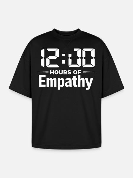 12 Hours of Empathy Aide - Oversized Unisex Short Sleeve Sweatshirt - black