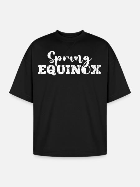 Spring Equinox Floral Script - Oversized Unisex Short Sleeve Sweatshirt - black