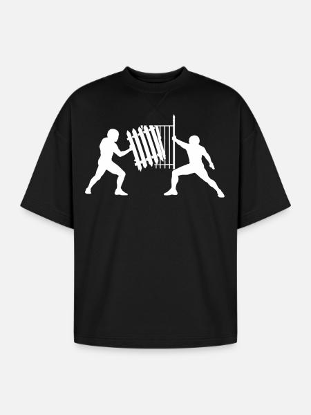 Gate Push Duel Silhouette - Oversized Unisex Short Sleeve Sweatshirt - black