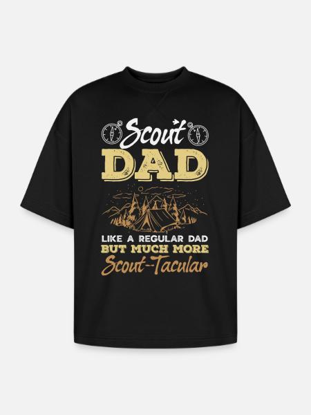 Scout Dad Scouting Camp Leader Father - Oversized Unisex Short Sleeve Sweatshirt - black