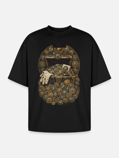 Coin collector Numismatist - Oversized Unisex Short Sleeve Sweatshirt - black