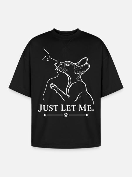Affectionate Sphynx Cat - Oversized Unisex Short Sleeve Sweatshirt - black
