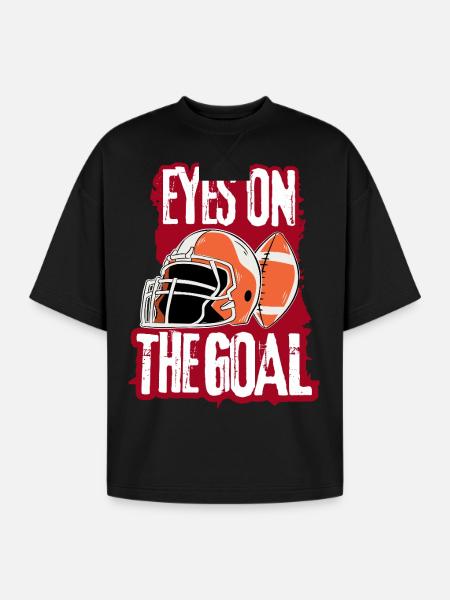 American Football T-Shirt - Oversized Unisex Short Sleeve Sweatshirt - black