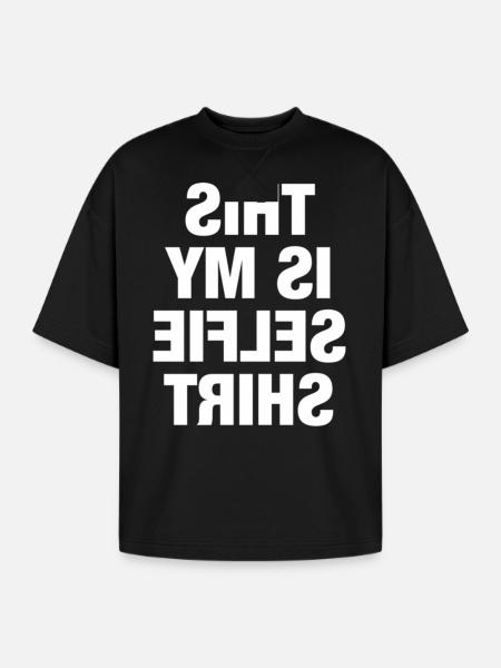 This is My Selfie - Oversized Unisex Short Sleeve Sweatshirt - black