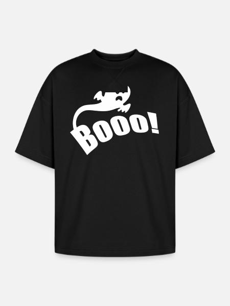 Boo - Oversized Unisex Short Sleeve Sweatshirt - black
