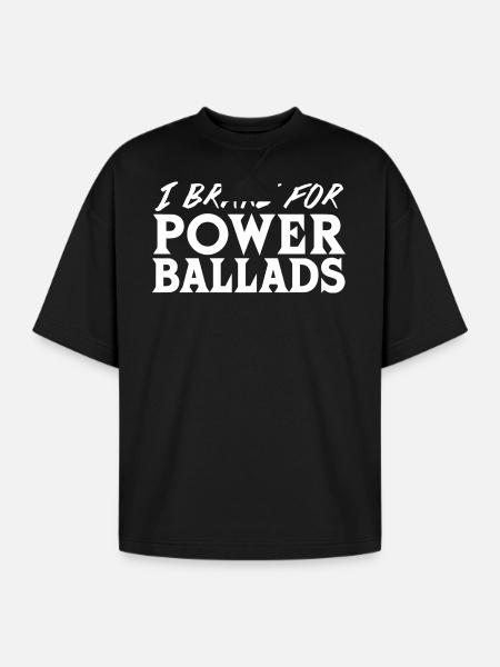 Power Ballads - Oversized Unisex Short Sleeve Sweatshirt - black