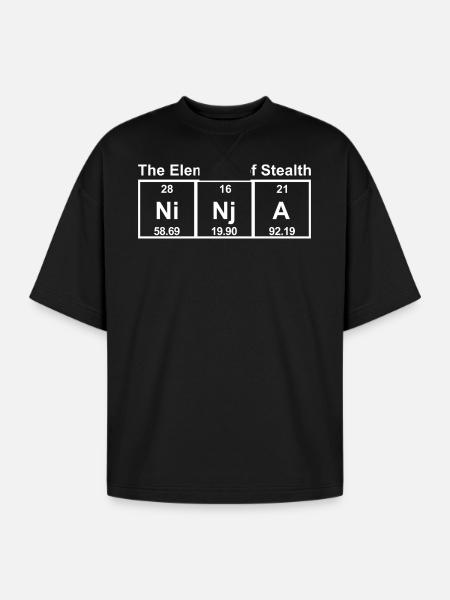 Ninja Elements Of Stealth - Oversized Unisex Short Sleeve Sweatshirt - black