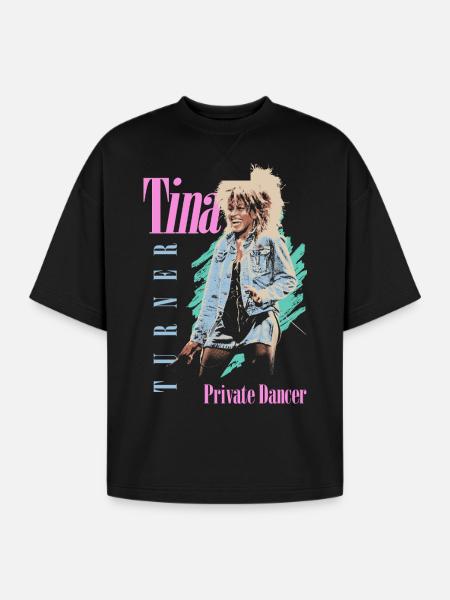 Tina Turner Private Dancer Design - Oversized Unisex Short Sleeve Sweatshirt - black