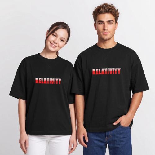 Relativity Science Typography Design - Oversized Unisex Short Sleeve Sweatshirt