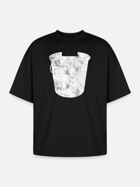 Pail Bucket Container - Oversized Unisex Short Sleeve Sweatshirt - black