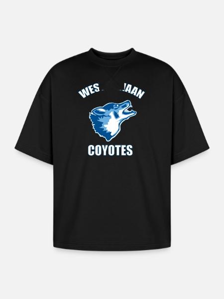 West Canaan Coyotes - Oversized Unisex Short Sleeve Sweatshirt - black