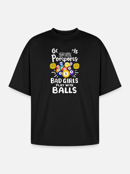 Pool Billiard Player Girls - Oversized Unisex Short Sleeve Sweatshirt - black
