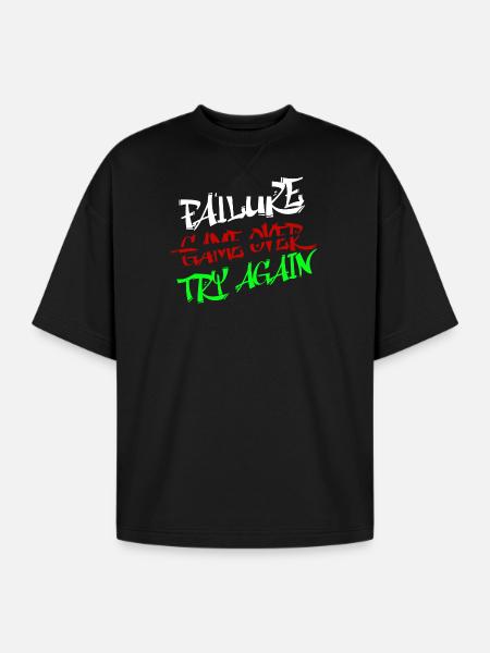 Bold Graffiti - Oversized Unisex Short Sleeve Sweatshirt - black