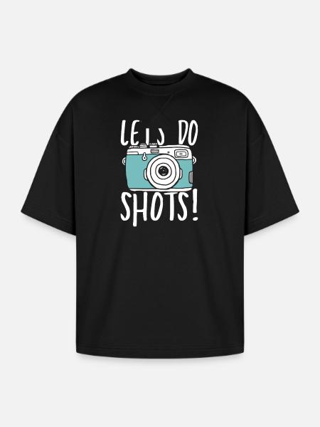 Let s do shots - Oversized Unisex Short Sleeve Sweatshirt - black