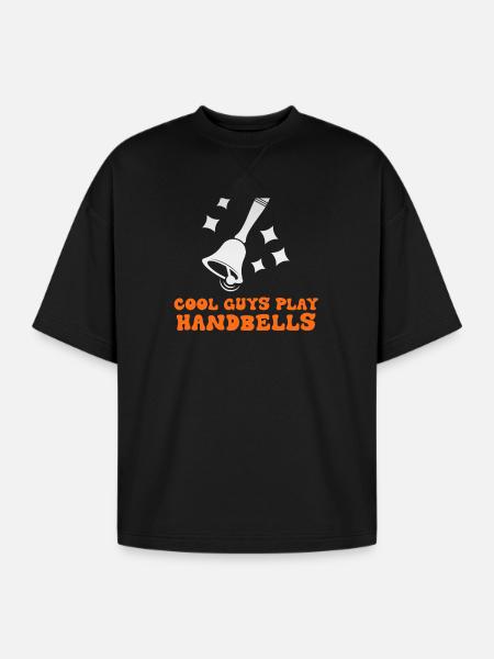 Handbell Anthem in Orange - Oversized Unisex Short Sleeve Sweatshirt - black